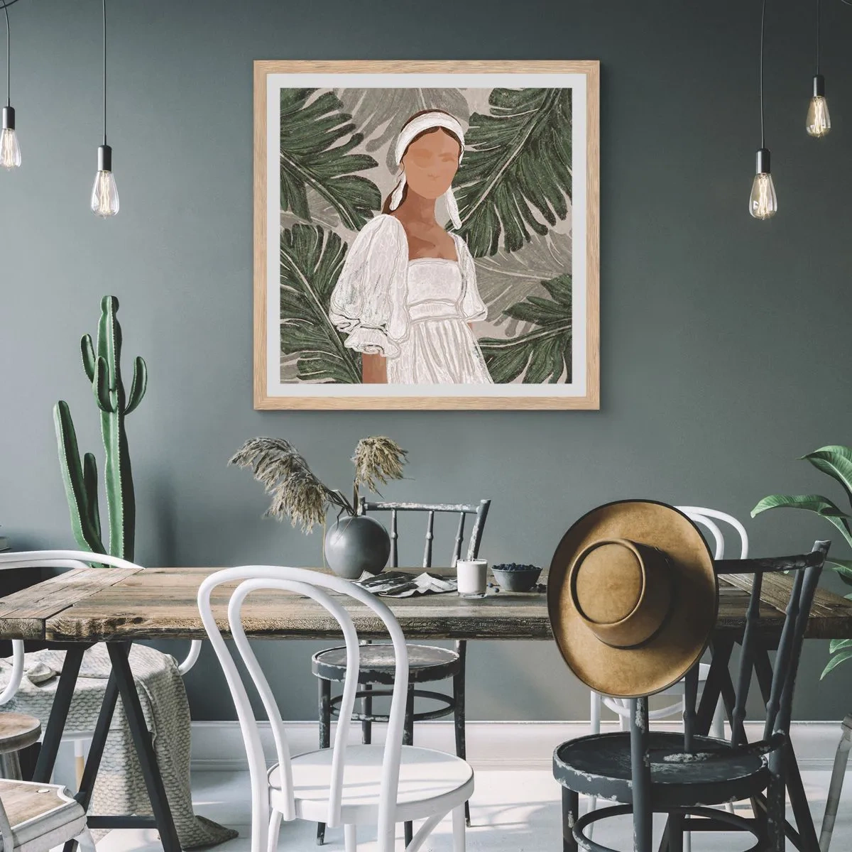 Plakat w ramie jasny dąb - Portret egzotyczny - 40x40 cm