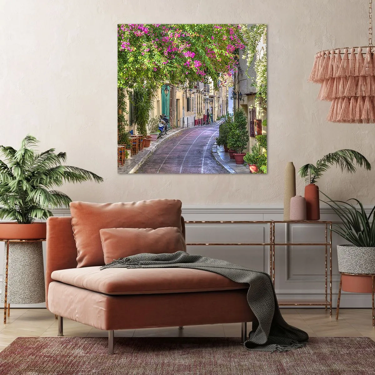 Obraz na płótnie - Kwitnący zaułek - 70x70 cm