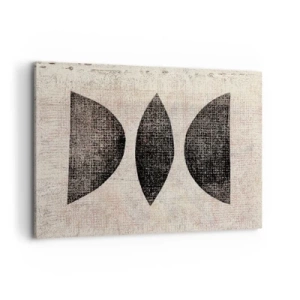Obraz na płótnie - Etniczne kształty w ciemnych tonacjach na jasnym tle - 100x70cm - Etniczna abstrakcja - Nowoczesna dekoracja ścienna do salonu, kuchni i sypialni ARTTOR
