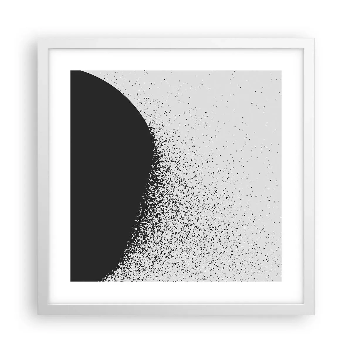 Plakat w białej ramie - Ruch cząsteczek - 40x40 cm