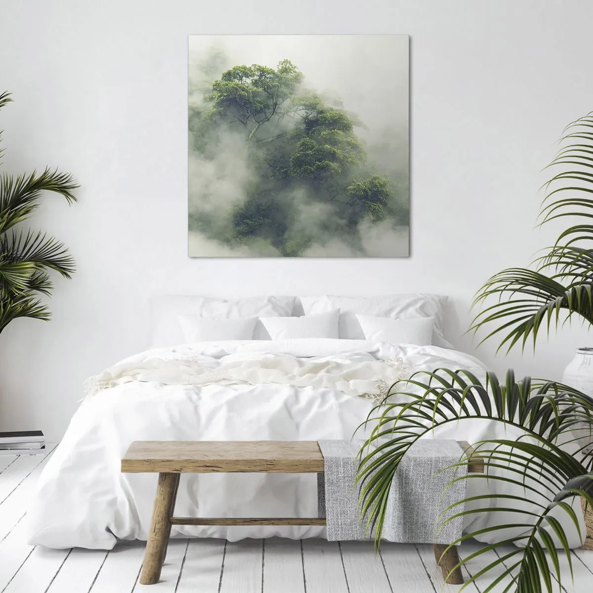 Obraz na płótnie - Otulone mgłą - 60x60 cm