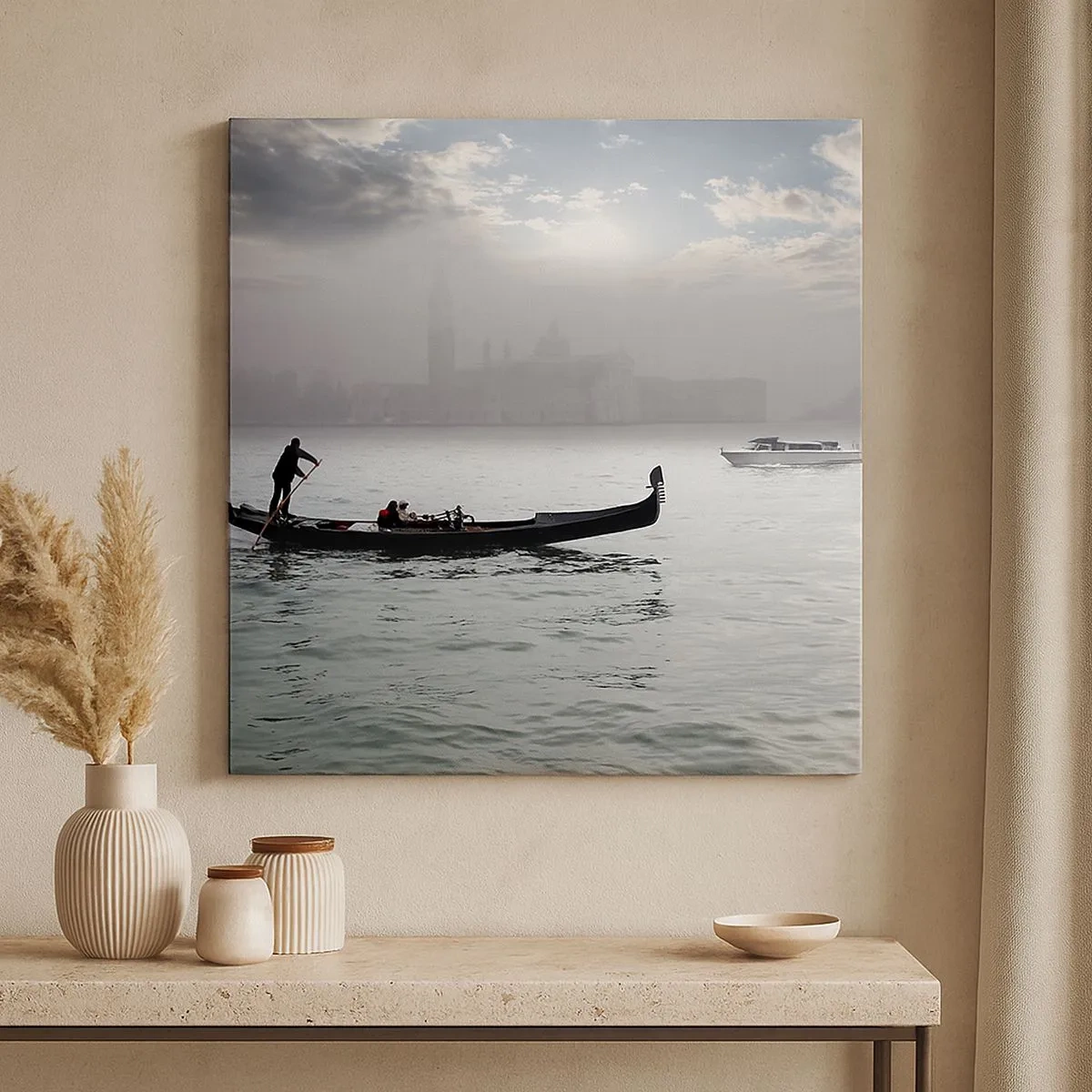 Obraz na płótnie - Bajeczne miasto z wody i mgły - 30x30 cm