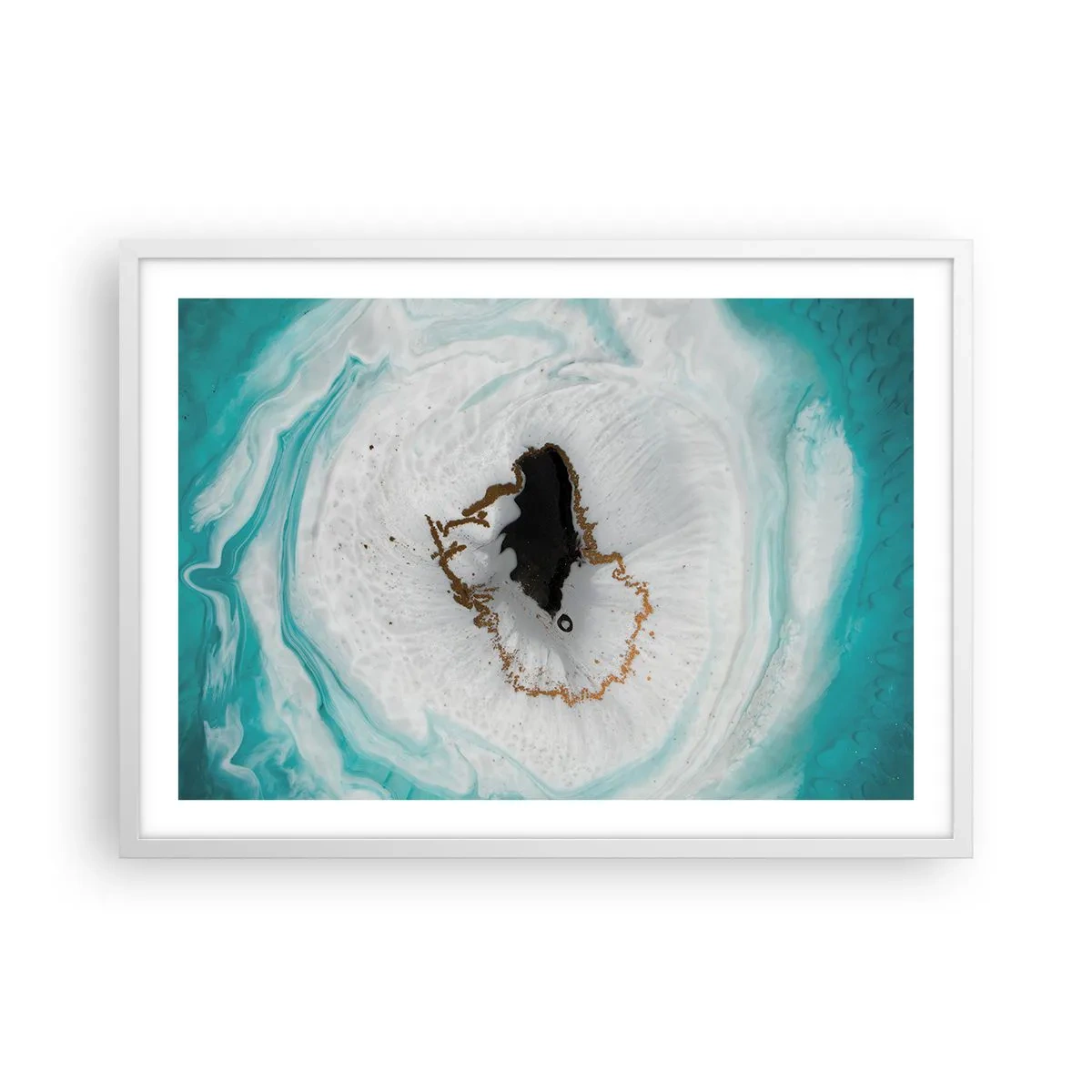 Plakat w białej ramie - Wniknąć do wnętrza - 70x50 cm