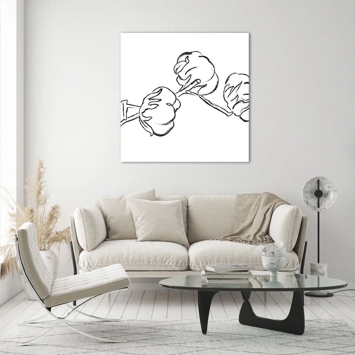 Obraz na szkle - Bawełniany puch - 30x30 cm
