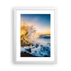 Plakat w białej ramie - Zabawa na piasku - 30x40 cm