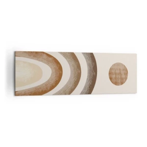 Obraz na płótnie - Geometryczny motyw planetarny w odcieniach brązu - 160x50cm - W odległej galaktyce - Nowoczesna dekoracja ścienna do salonu i sypialni ARTTOR