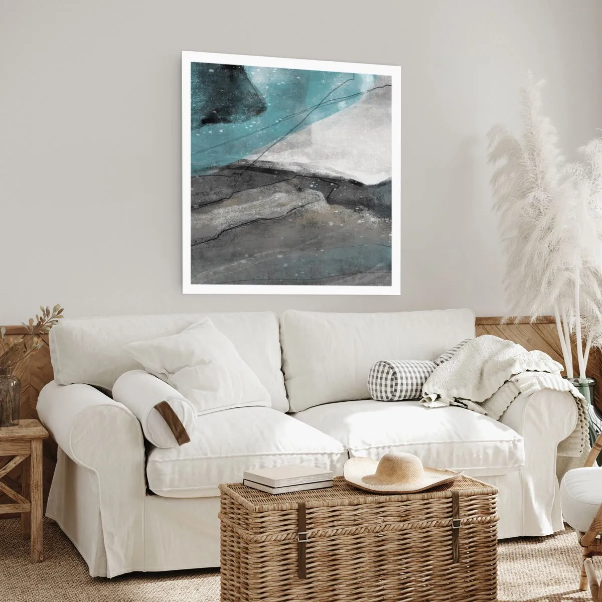 Plakat - Abstrakcja: skały i lód - 40x40 cm