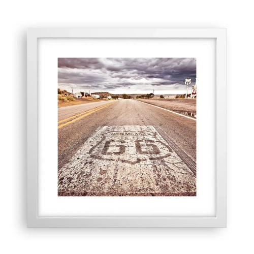 Plakat w białej ramie - Mother Road - amerykańska legenda - 30x30 cm