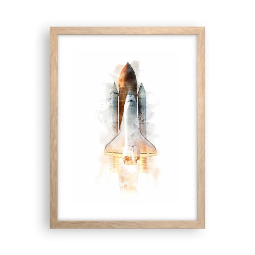 Plakat w ramie jasny dąb - Odkrywcy na start - 30x40 cm