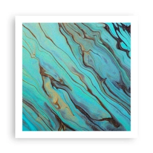 Plakat - Turkusowy przypływ - 60x60 cm