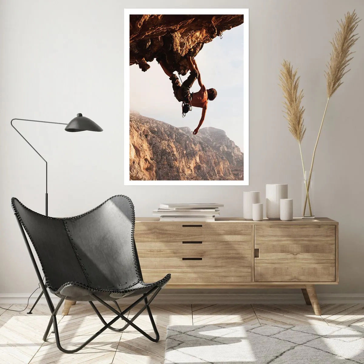 Plakat - Świat skurczony w garści na obrywie głazu - 40x50 cm