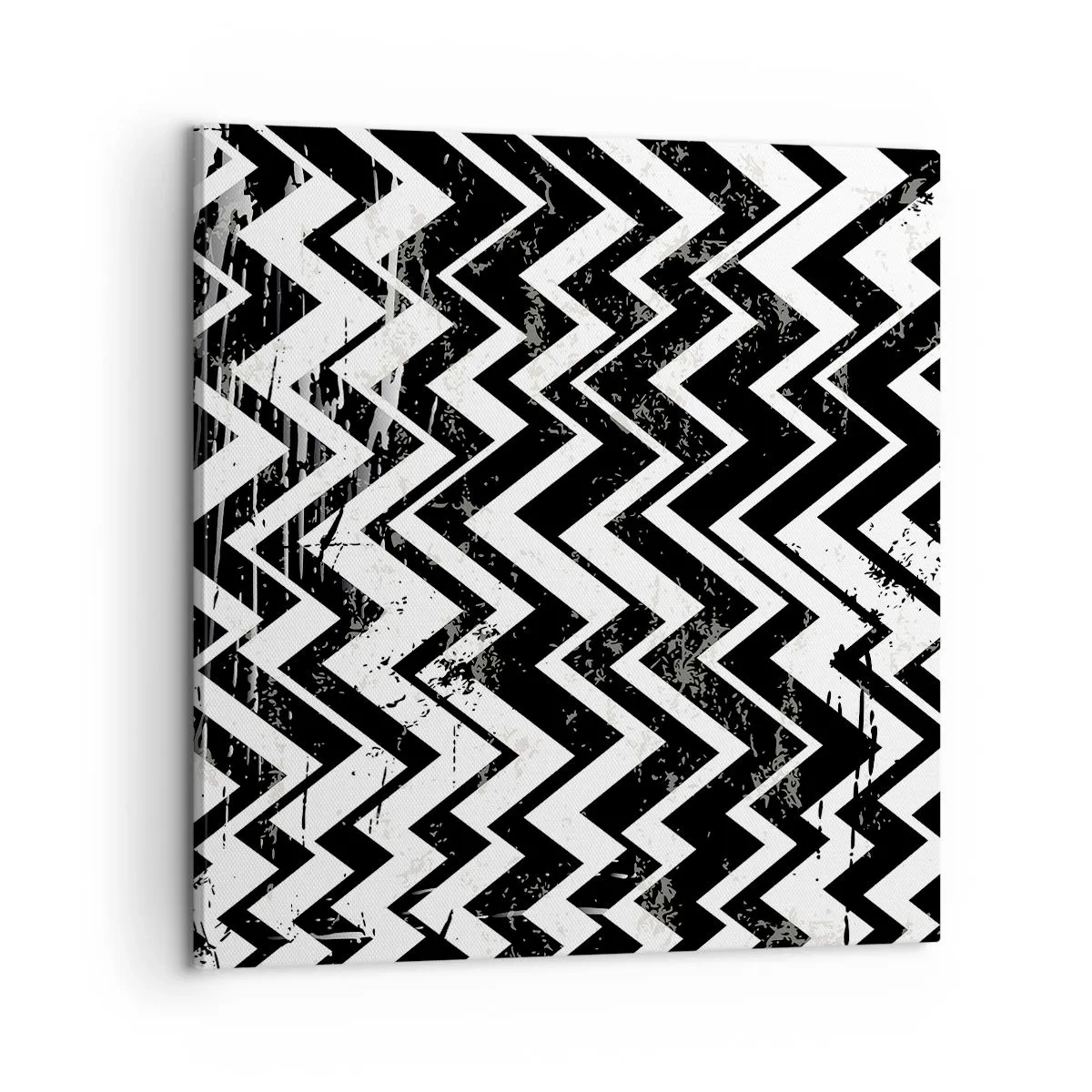 Obraz na płótnie - Zyg-białe, zag-czarne - 60x60 cm