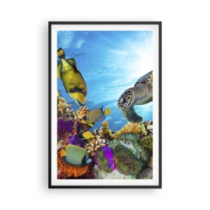 Plakat w czarnej ramie - Koralowa promenada - 61x91 cm