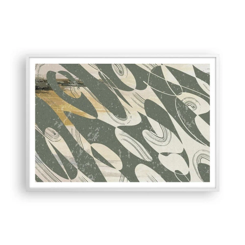 Plakat w białej ramie - Abstrakcja zrytmizowana - 100x70 cm