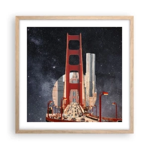 Plakat w ramie jasny dąb - Zawsze w centrum - 50x50 cm