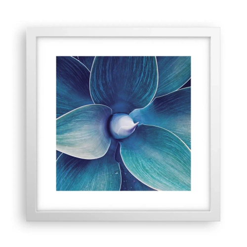 Plakat w białej ramie - Zbłękitniały od nieba - 30x30 cm