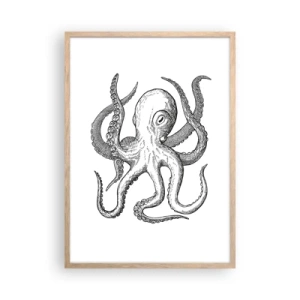 Plakat w ramie jasny dąb - Tańcząca z falami - 50x70 cm