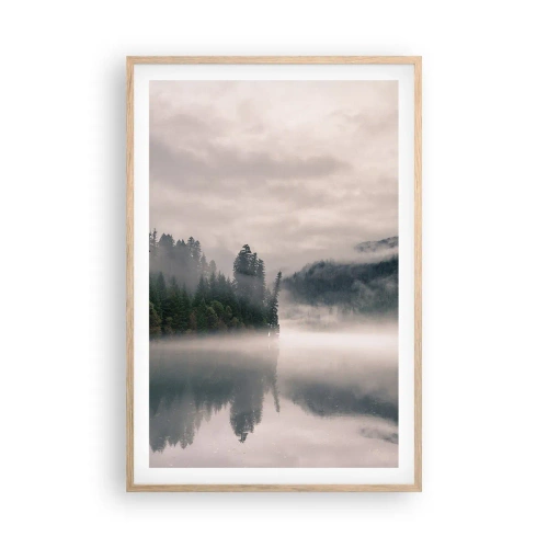 Plakat w ramie jasny dąb - W zadumie, we mgle - 61x91 cm