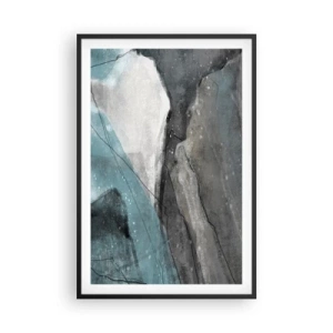 Plakat w czarnej ramie - Abstrakcja: skały i lód - 61x91 cm