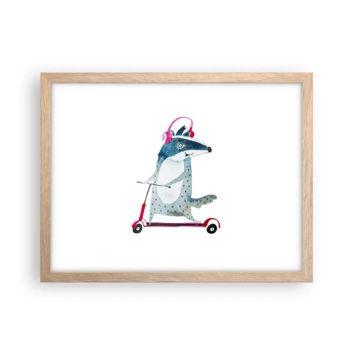 Plakat w ramie jasny dąb - Borsucze radości - 40x30 cm