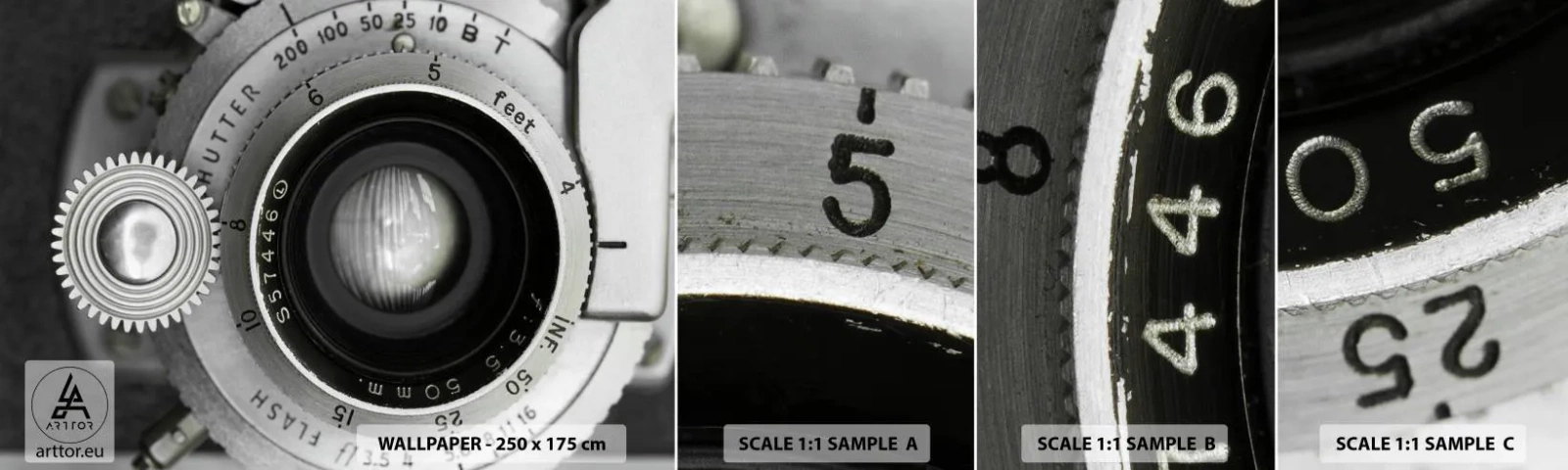 Fototapeta Próbka Standard Eco - Opowieść o Hollywood - Aparat Fotograficzny, Czarno-Biały, Vintage - 100x30 cm