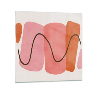 Obraz na szkle - łagodny ruch form - 40x40 cm
