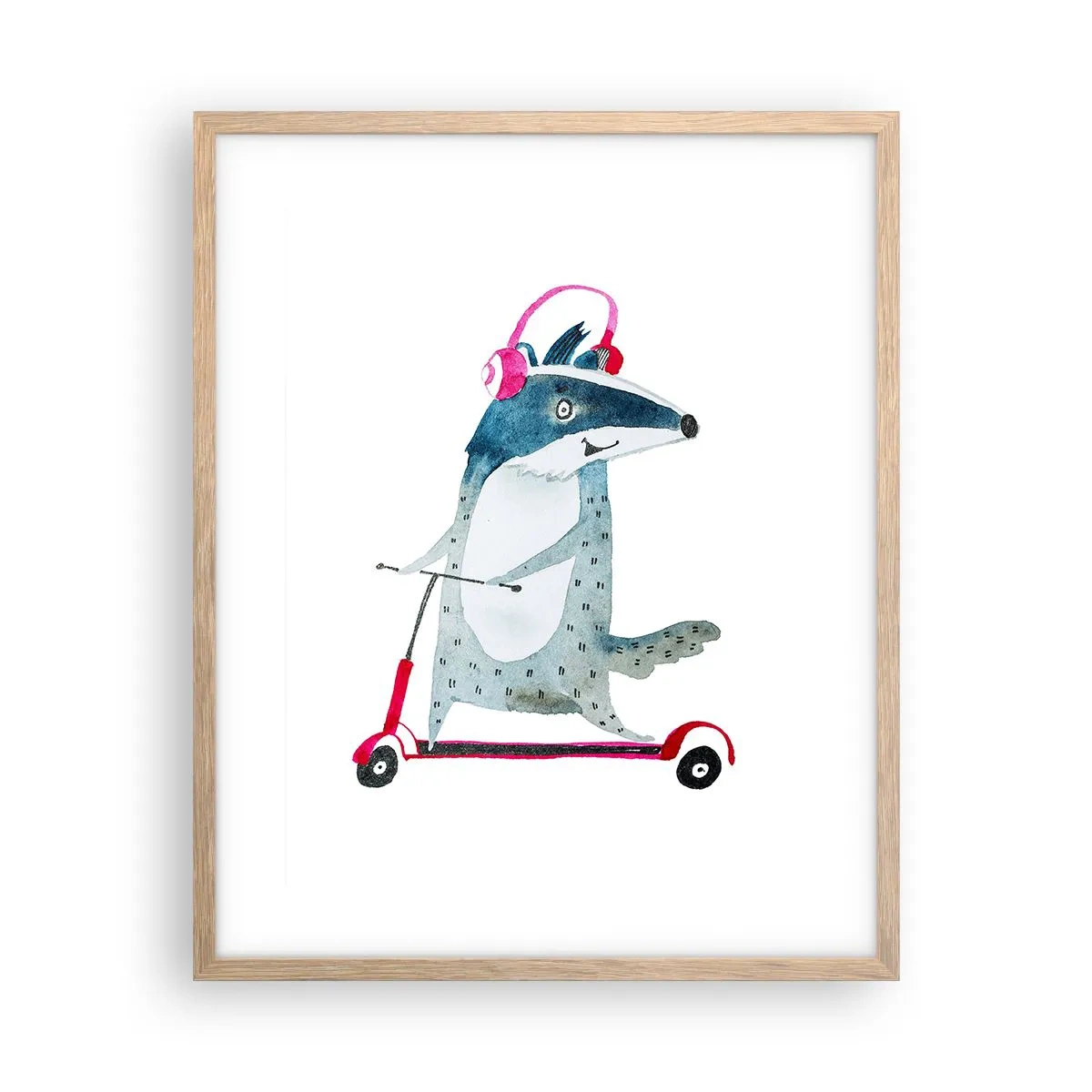 Plakat w ramie jasny dąb - Borsucze radości - 40x50 cm