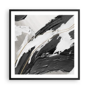 Plakat w czarnej ramie - Abstrakcja z rozmachem - 60x60 cm