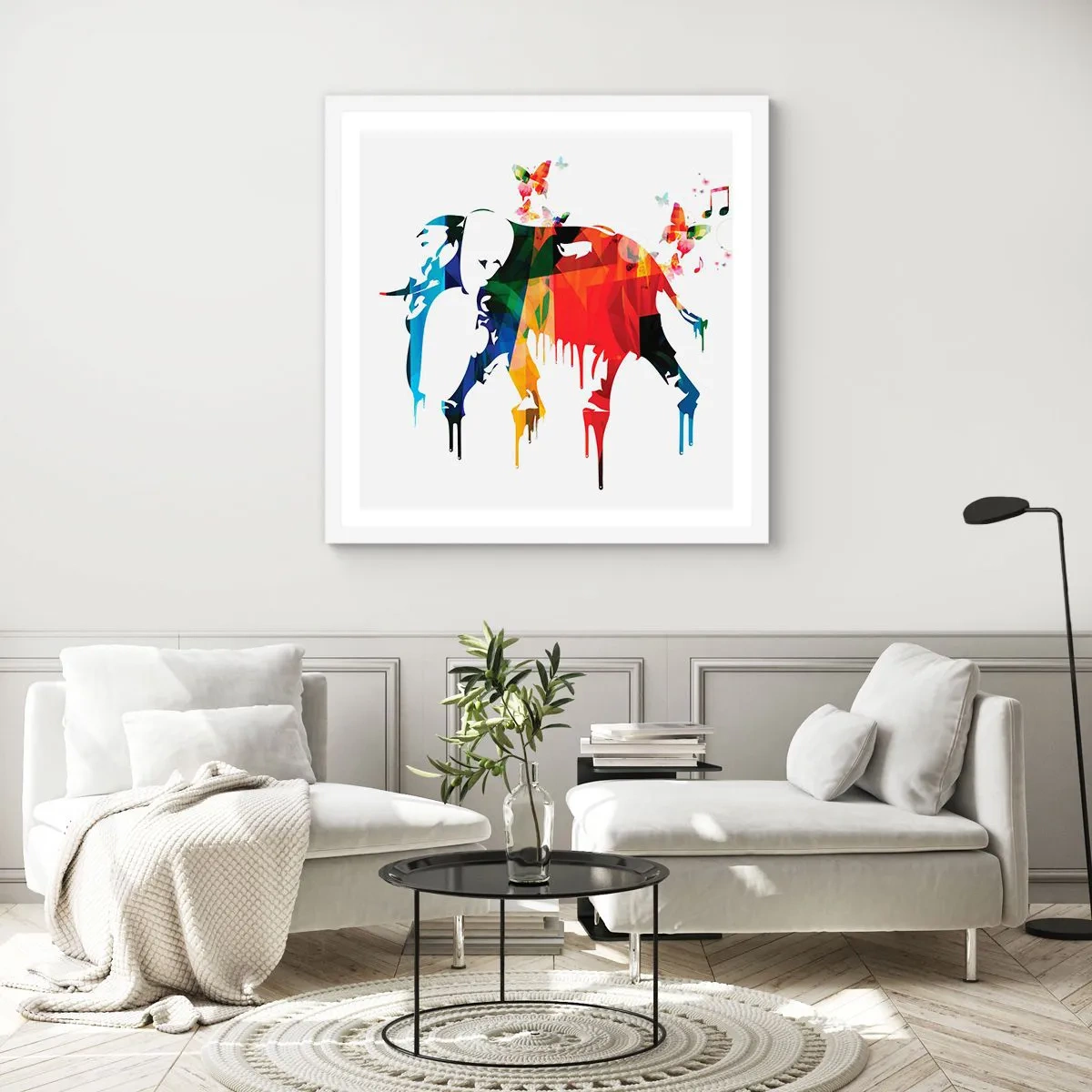 Plakat w białej ramie - Tańczyć każdy może - 40x40 cm