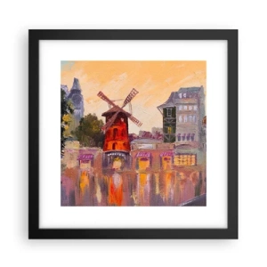 Plakat w czarnej ramie - Paryskie ikony – Moulin Rouge - 30x30 cm