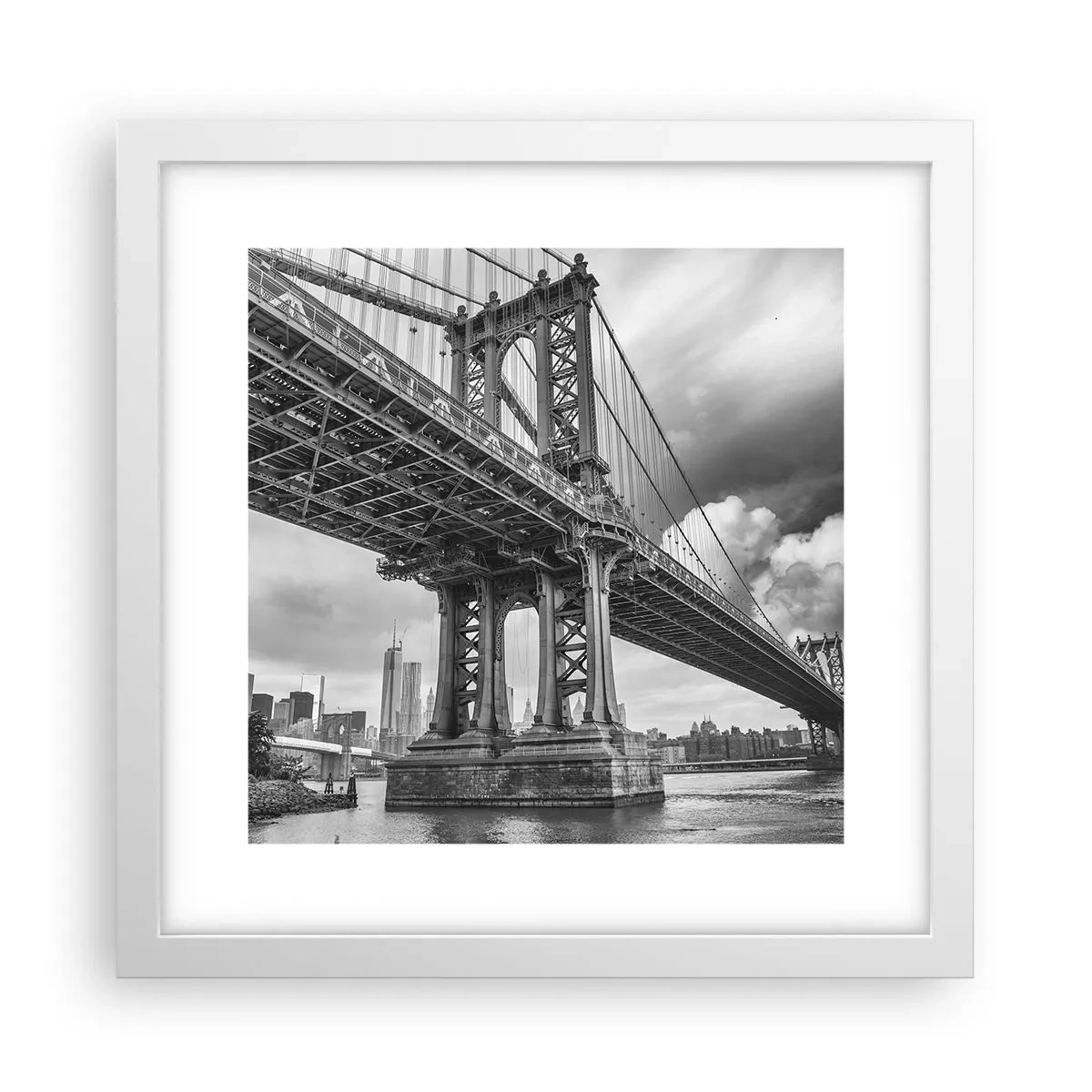 Plakat w białej ramie - Do serca miasta - 30x30 cm