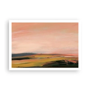 Plakat - Krajobraz w różowych i złotych odcieniach - 100x70cm - W różowej tonacji - Nowoczesna dekoracja ścienna do salonu i sypialni ARTTOR