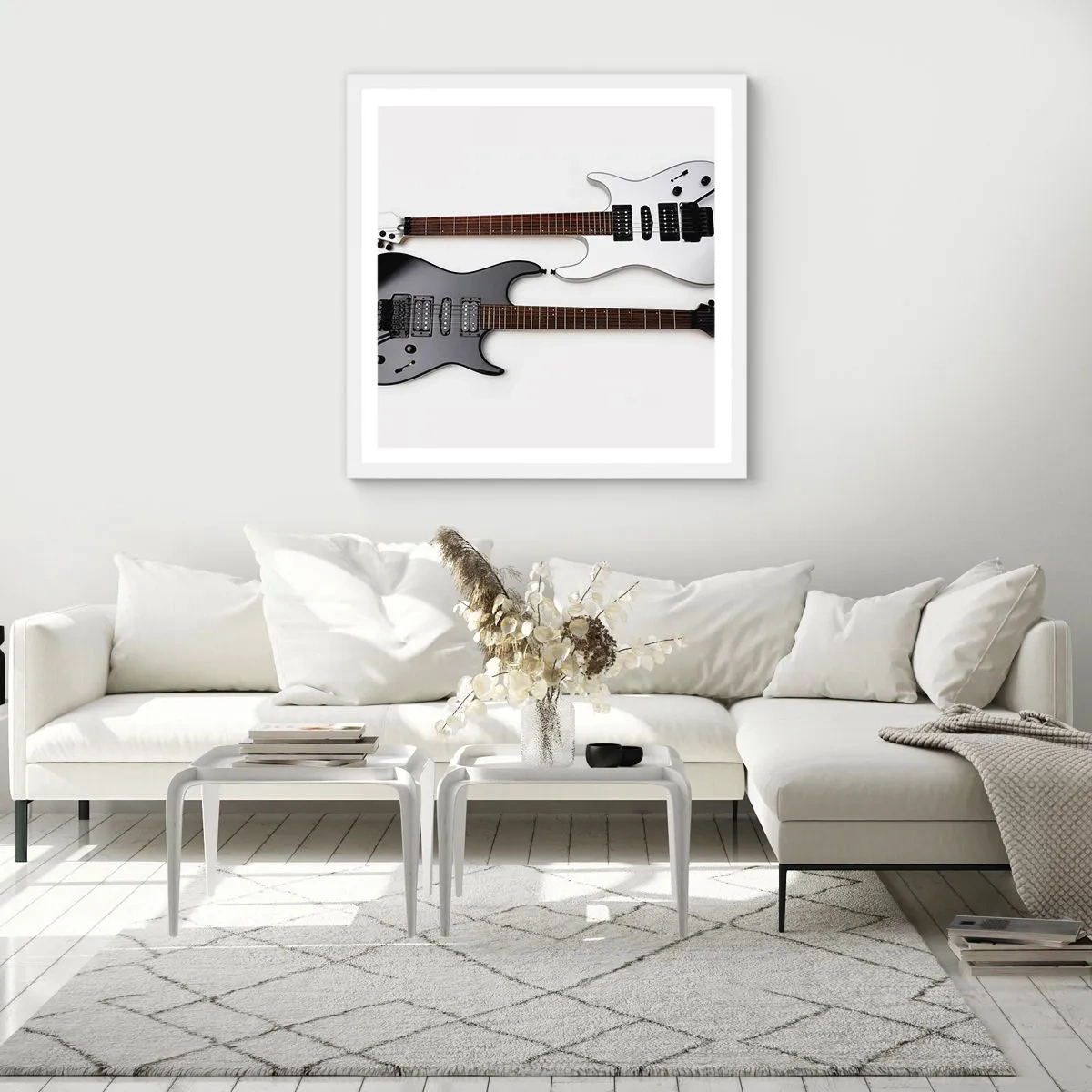 Plakat w białej ramie - Harmonia kształtów - 50x50 cm