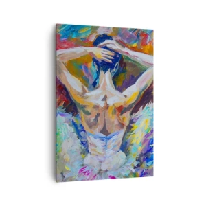Obraz na płótnie - Baletnica w dynamicznych kolorach i malarskiej ekspresji - 70x100cm - To może być wszysko - Nowoczesna dekoracja ścienna do salonu i sypialni ARTTOR