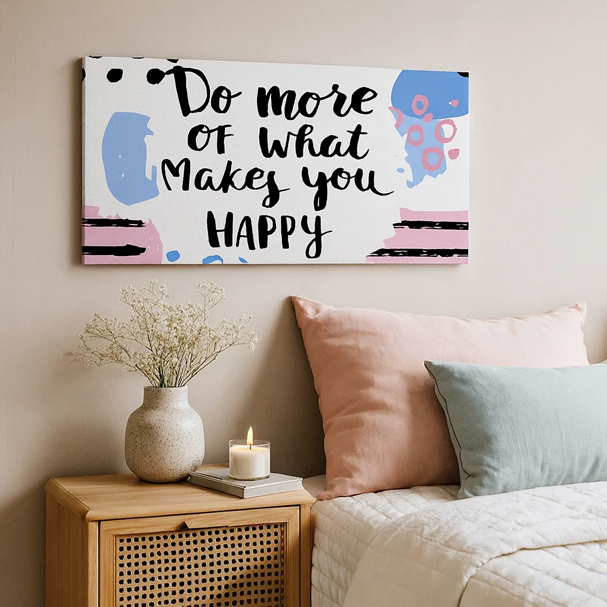Obraz na płótnie - Jak być szczęśliwym - 30x30 cm