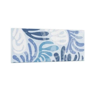 Obraz na szkle - Błękitne paprocie - 100x40 cm