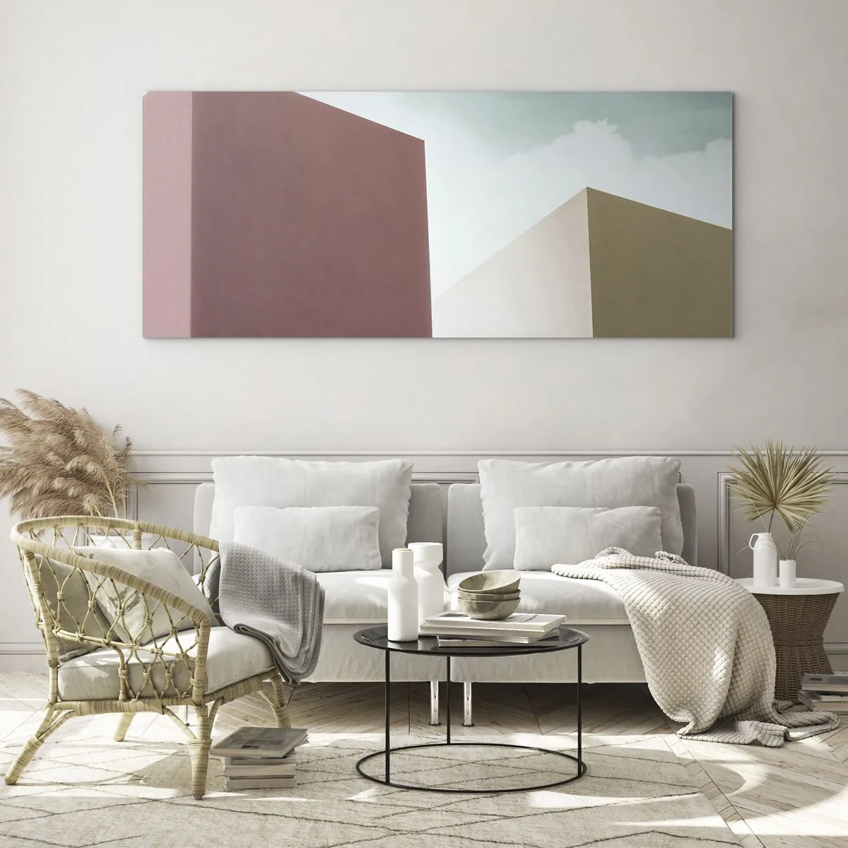 Obraz na szkle - Geometria słonecznego lata - 100x40 cm