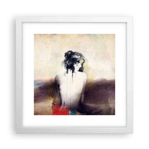 Plakat w białej ramie - Łagodne linie, owalne kształty - 30x30 cm