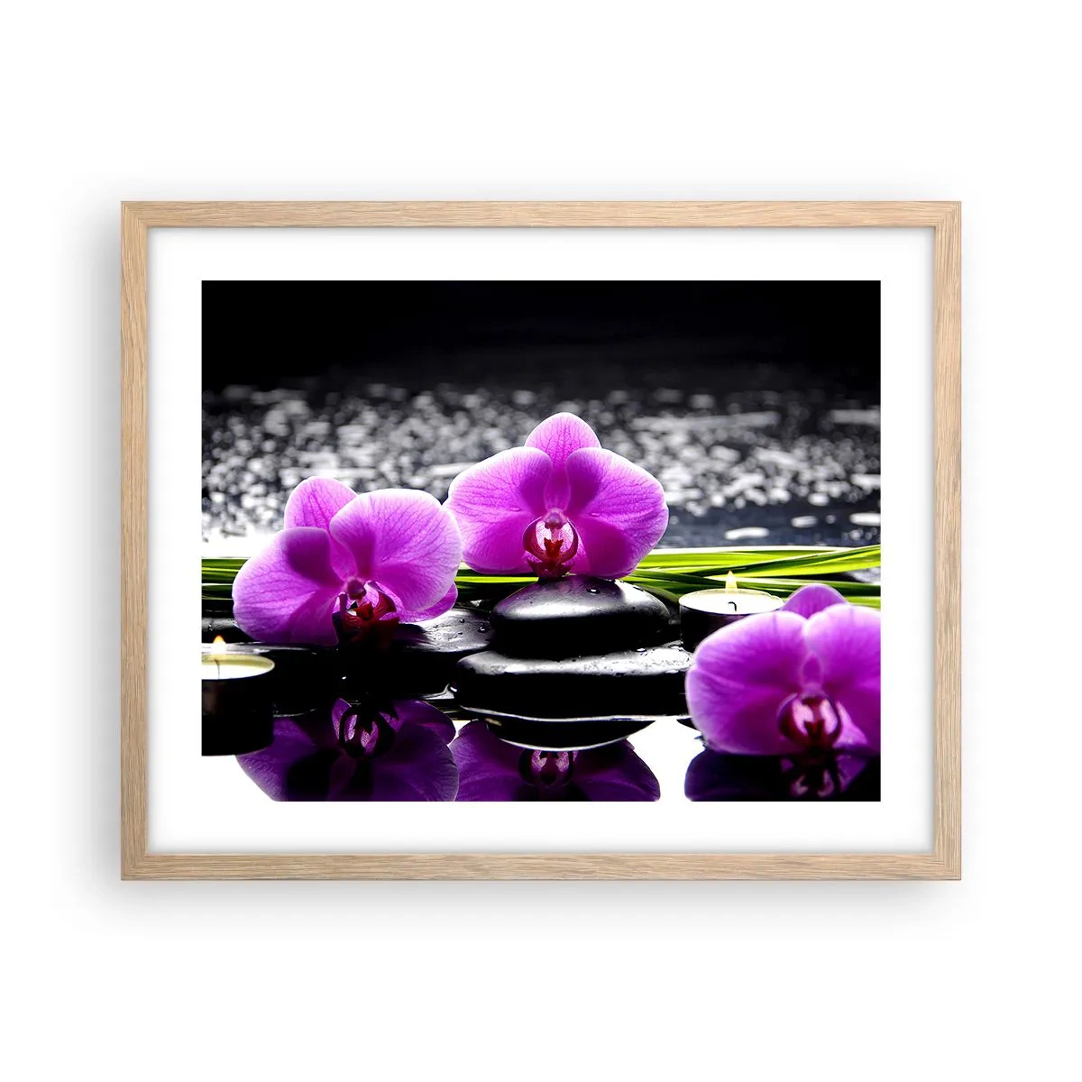 Plakat w ramie jasny dąb - Utonąć w ciszy i spokoju - 50x40 cm