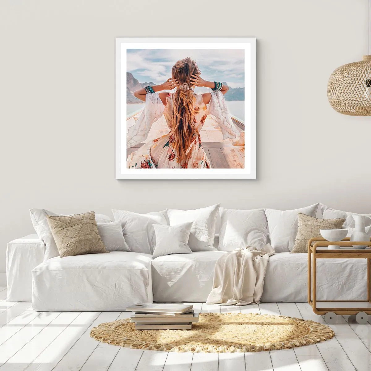 Plakat w białej ramie - W drodze ku szczęściu - 30x30 cm