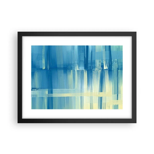 Plakat w czarnej ramie - Kompozycja w turkusie - 40x30 cm