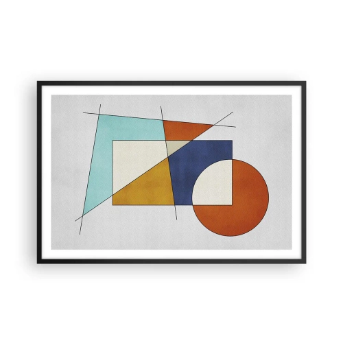 Plakat w czarnej ramie - Abstrakcja: modernistyczna zabawa - 91x61 cm