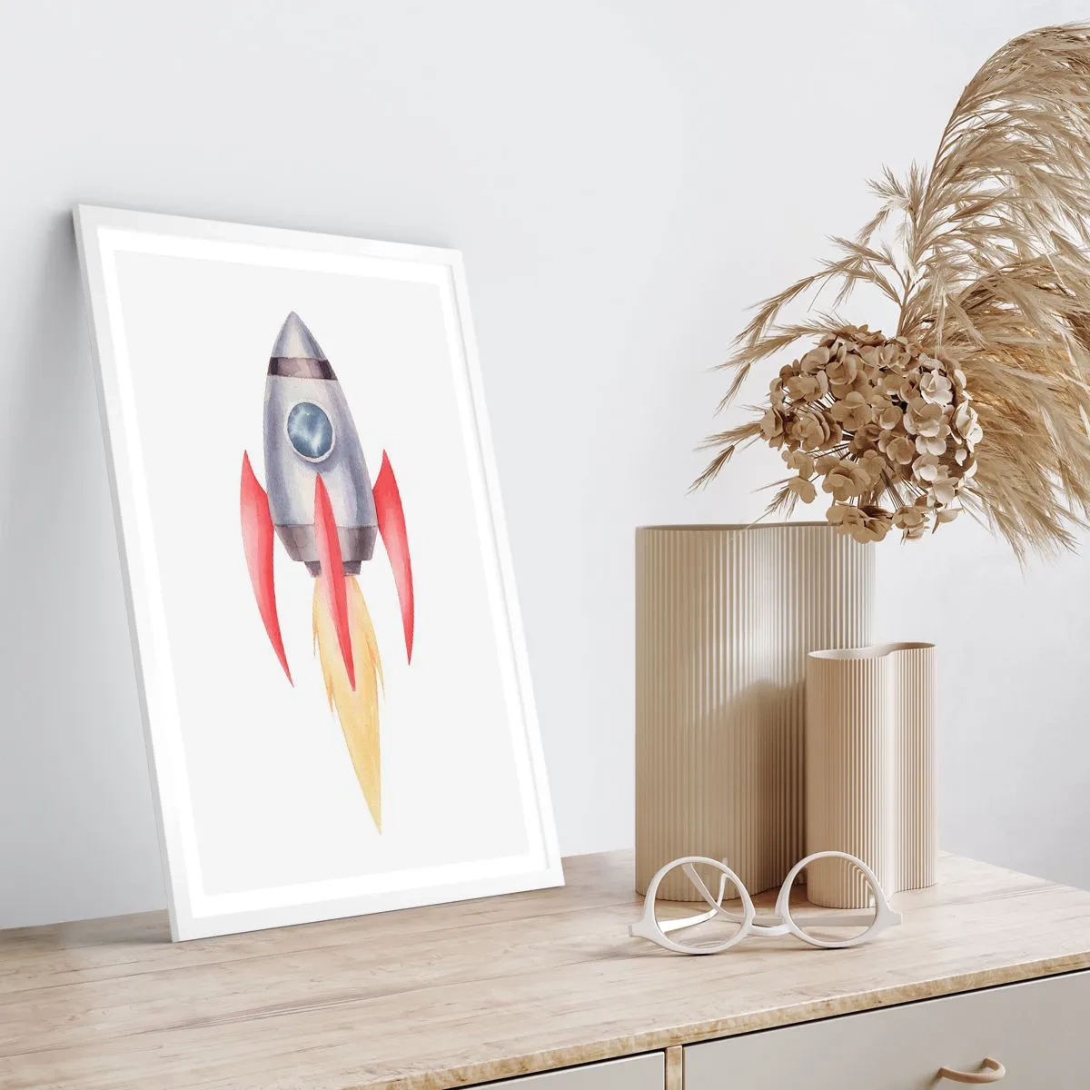 Plakat w białej ramie - Wyżej, prędzej, dalej - 50x70 cm