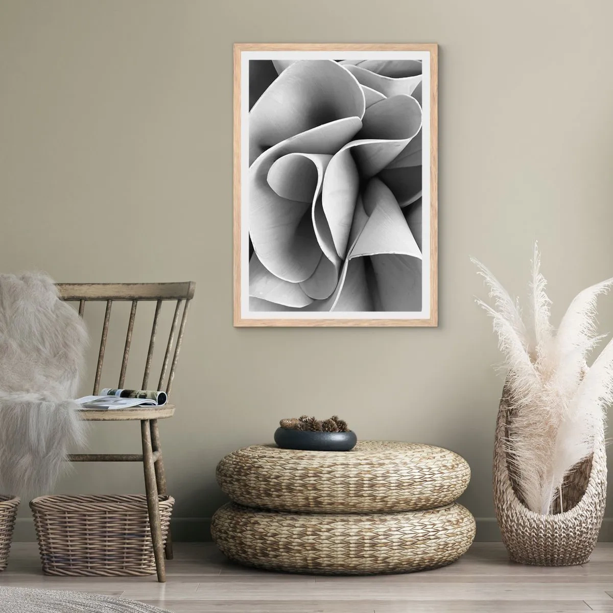 Plakat w ramie jasny dąb - Dzieje się w przestrzeni - 40x50 cm