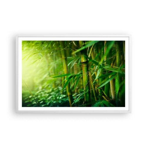 Plakat w białej ramie - Poznać zieleń samą w sobie - 91x61 cm