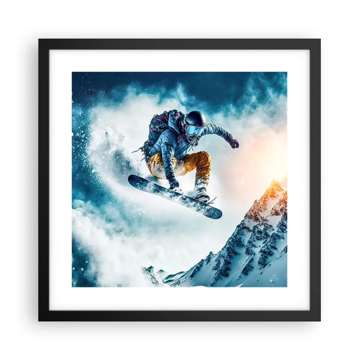 Plakat w czarnej ramie - Ekstremalne emocje - 40x40 cm