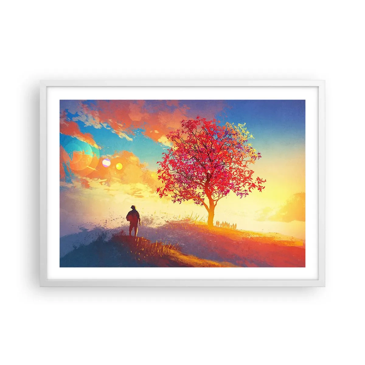 Plakat w białej ramie - Pielgrzym u celu - 70x50 cm