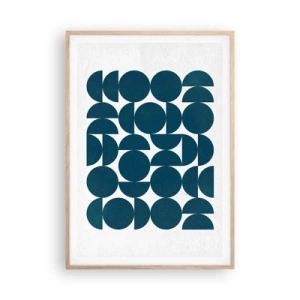 Plakat w ramie jasny dąb - Koła i półkola - 70x100 cm