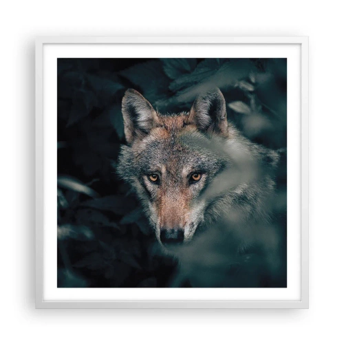 Plakat w białej ramie - Łowca - 60x60 cm