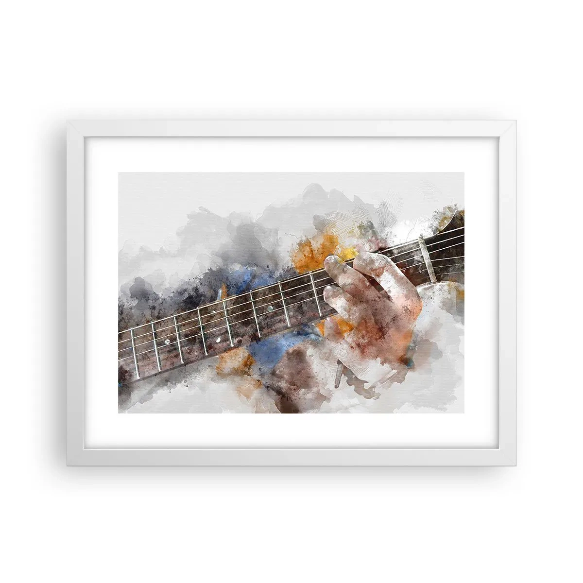 Plakat w białej ramie - Poezja między strunami - 40x30 cm